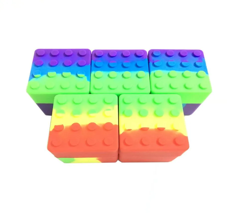 6060 mm Squarelego Non No Stick Dab Wax Slick Oil Silicone burkar container stapelbar lukt Proof Container1230894