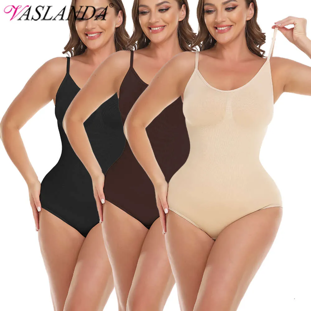 Sexy Shapewear Bodysuit Women Spaghetti Strap Underwear Slimming Waist Trainer Tummy Control Top Open Crotch Briefs Body Shaper