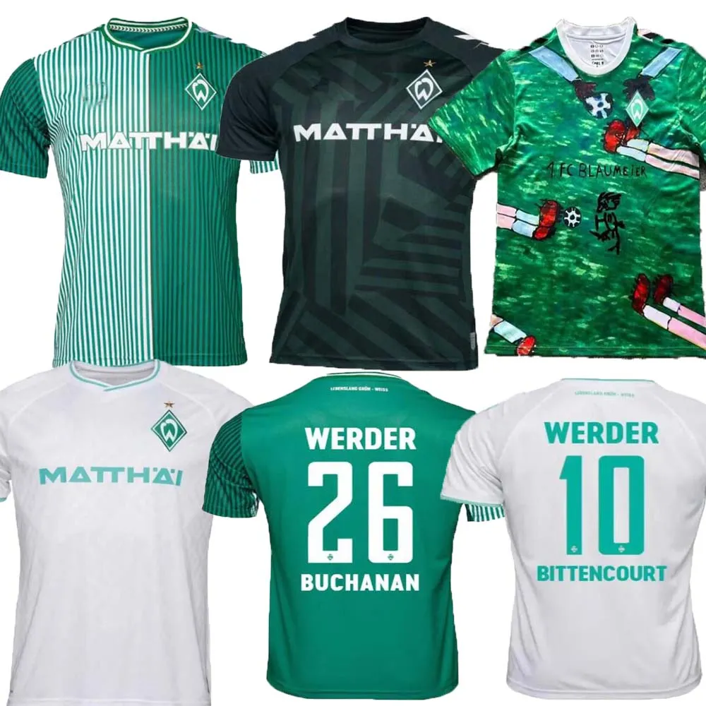 Werder Bremen Soccer Jerseys 23/24 Marvin Ducksch Leonardo Bittencourt Black Green 23 24 Friedl Pieper Football Shirts