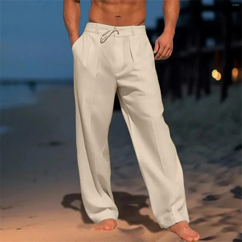 Männer Hosen Kleidung Casual Alle Einfarbig Malerei Lose Plus Größe Hosen Mode Strand Taschen Hosen Pantalones Hombre