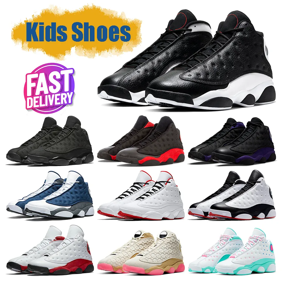 Designer enfants chaussures 13s basket-ball 13 baskets chanceux vert enfant chaussure enfants d'âge préscolaire jeunes athlétiques Jumpman Bred extérieur grands garçons petites filles formateurs