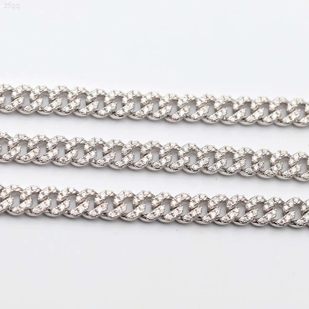 Hot Sale Cuban Necklace Chain S925 Silver 6-10mm Single Row Iced Out Miami Cuban Chain Hip Hop Link with Gra Certificate Jewelry