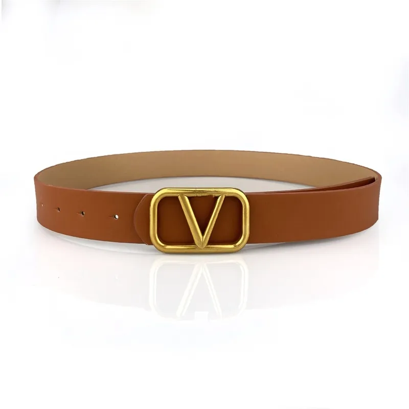 Luxury designer belt fashion V letters buckle PU leather belt High Quality designers casual belts waistband belts for man and womens Dropshipping