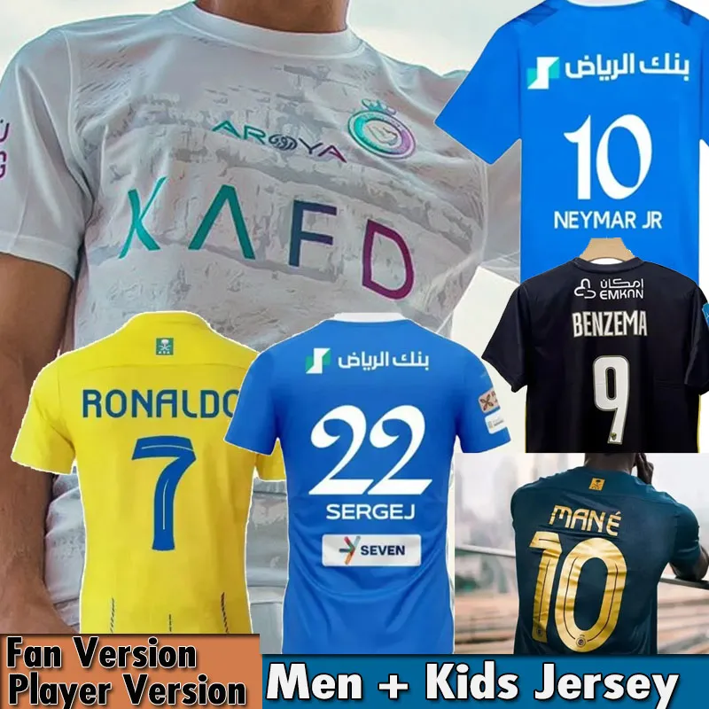 Al-Nassr FC Third 3rd 23/24 Fußballtrikots Kinderset 2023 2024 Al-Hilal SFC Saudi-Fußballtrikots Heim Auswärts Al-Ittihad Club Cristiano RONALDO NEYMAR JR BENZEMA MANE CR7