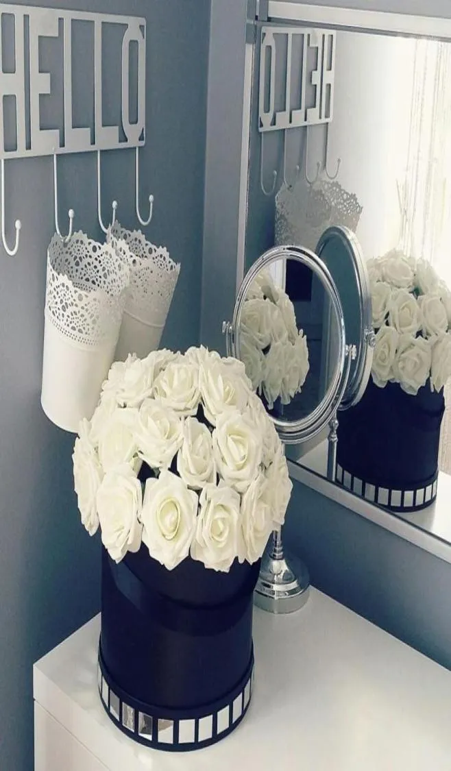 Dekoratif çiçek çelenkleri 51025pcs 8cm yapay köpük gül romantik düğün gelini buket parti dekor doğum günü hediyesi scrapboo9635830