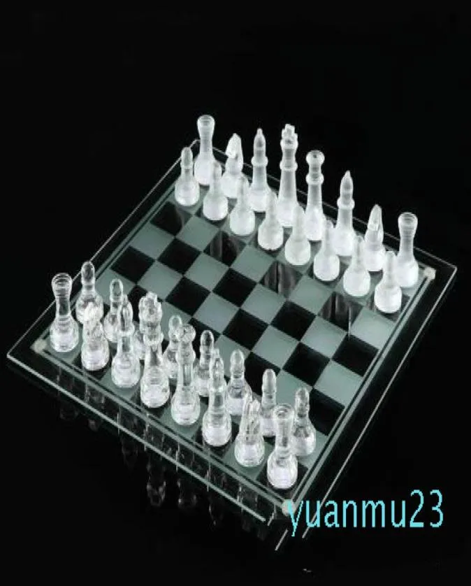 Whole2525cm K9 Glass Chess Medium Wrestling Packaging International Chess Game高品質の国際チェスセットPacked W3813938