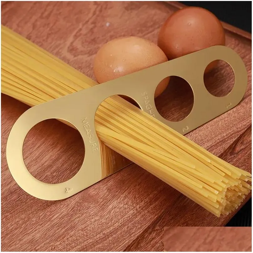 Mätverktyg Easy Clearing Pasta Rer Tool 4 Serving Partion Rostfritt stål Spaghetti Mätare Hushåll Kök Matlagning HomeFavor Dhshz