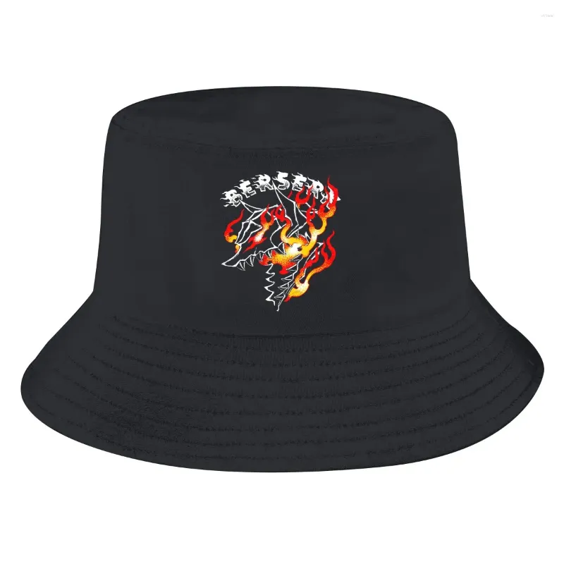 Bérets Berserk Guts Griffith Behelit Manga Bucket Hat Chapeau de pêcheur traditionnel pour hommes et femmes Hip Hop Beach Chapeaux de pêche au soleil