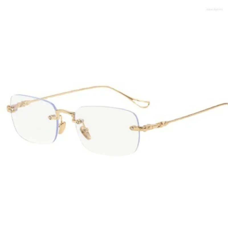 Occhiali da sole ultraleggeri alla moda anti blu occhiali da lettura occhiali da donna HD presbiopia senza cornice di fascia alta per uomo