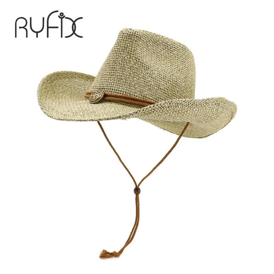 Chapeau de soleil pour hommes et femmes chapeaux d'été personnalisé chapeau de paille de cowboy occidental chapeau de plage HA18 2204072046