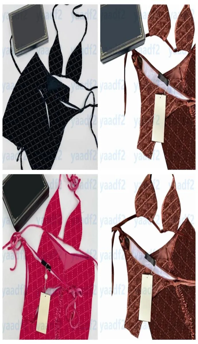 Lettres Complètes Jacquard Bikinis Maillot De Bain Sexy Fendu Maillots De Bain Femmes Mode Spa