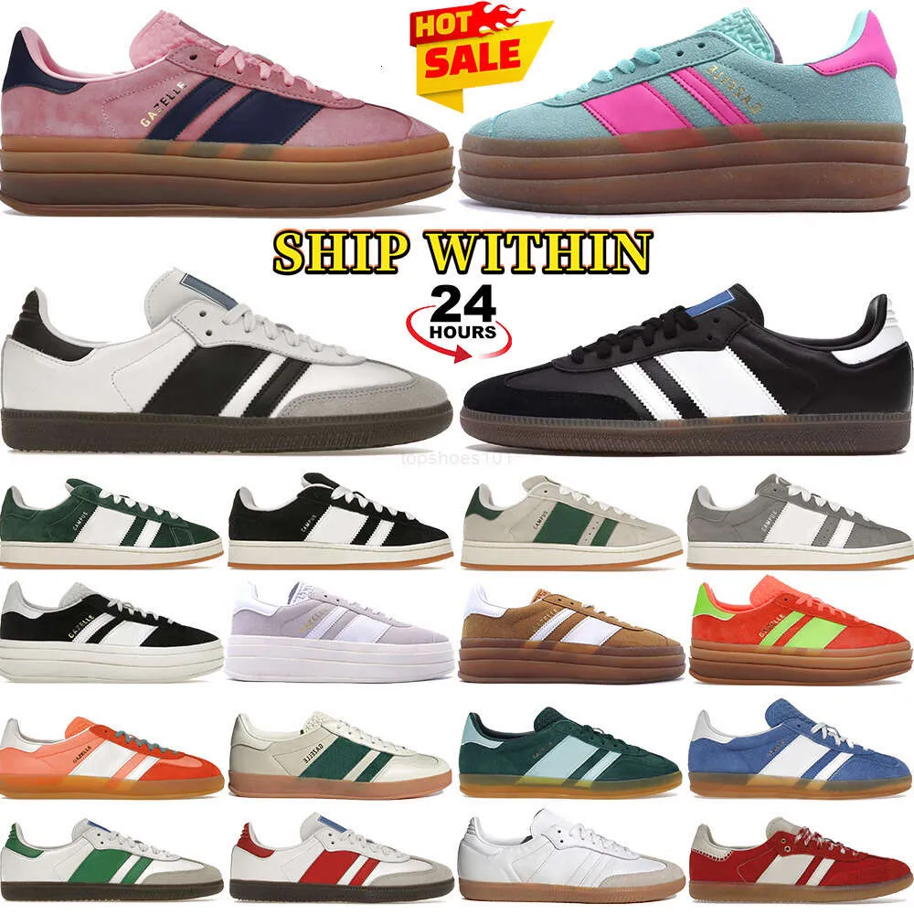 Designerskor Casual Gazelle Bold Indoor Campus 00s Suede Low Top Leather Trainers OG Cloud White Black Gum Pink Glow Dark Outdoor Shoes