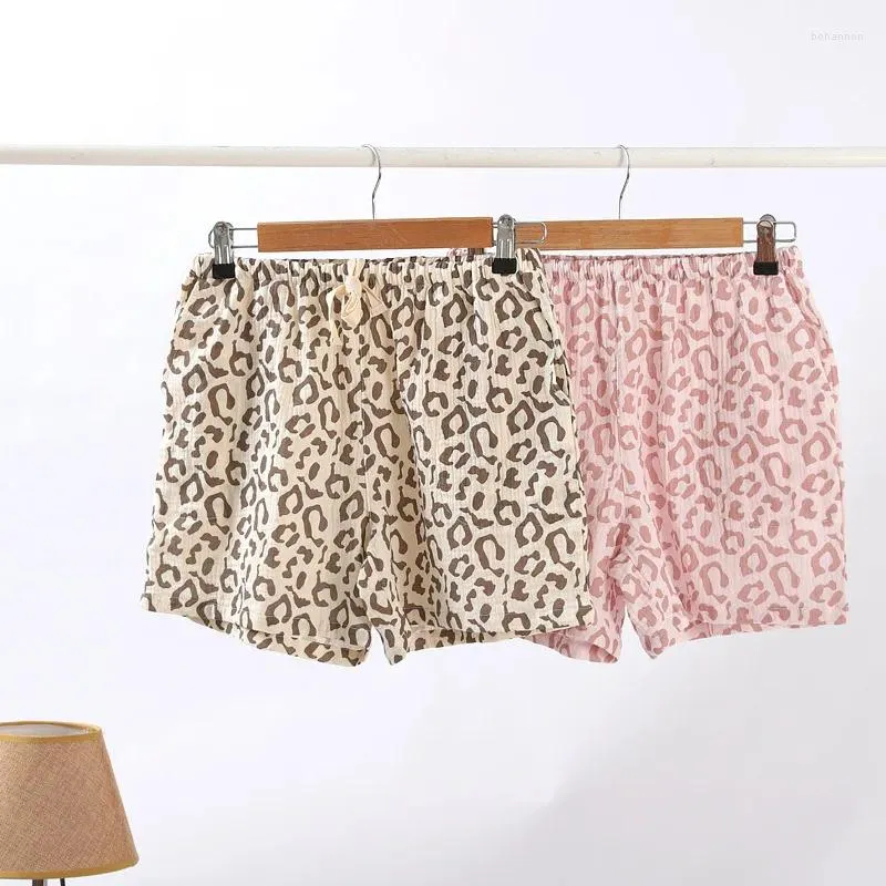 Shorts Femmes Coton Léopard Femmes Vintage Joggers Casual Taille Haute Été Tendre Streetwear Mujer Harajuku Vêtements Mode Quotidien