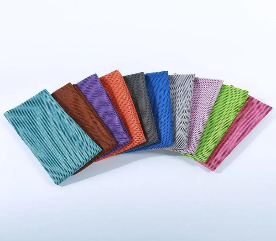 3080cm Sports Cold Feeling Ice Towel Outdoor Exercise Cooling Ice Sweat Absorbing Towels 10 Colors Fitness TowelsZC7641817583