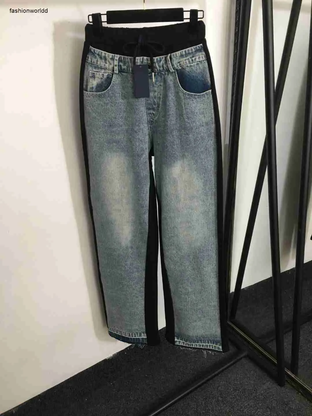 jeans da donna firmati abbigliamento di marca pantaloni da donna ragazze Disegna pantaloni in denim a tubo dritto a vita alta con corda 7 dicembre 11