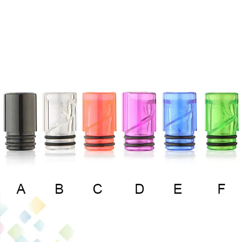 Driptip a spirale colorata EGo AIO 510 Driptips elicoidali Accessori per fumatori di alta qualità Bocchino per flusso d'aria ZZ