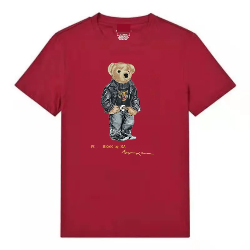 Ponyball Mens Designer Original Design Classic Mens Pure Cotton Fabric Smooth Soft Polo Bear Loose Womens T-Shirt Dress Shirt S-2Xl 185