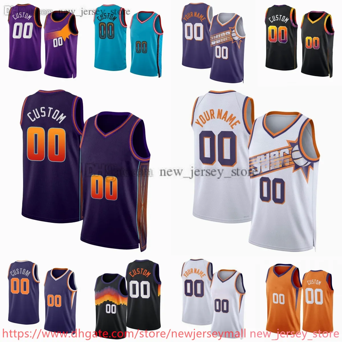 Personnalisé 2023-24 Nouvelle saison Imprimé Basketball 35KevinDurant Jersey Turquoise noir Violet blanc Maillots. Message N'importe quel numéro et nom sur la commande