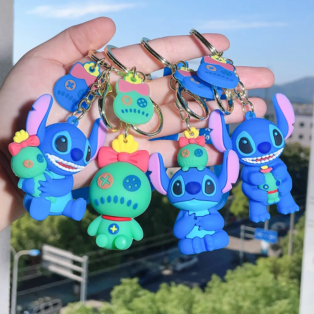 Cartoon Lilo Stitch Sleutelhanger Kawaii Stitch PVC Sleutelhanger