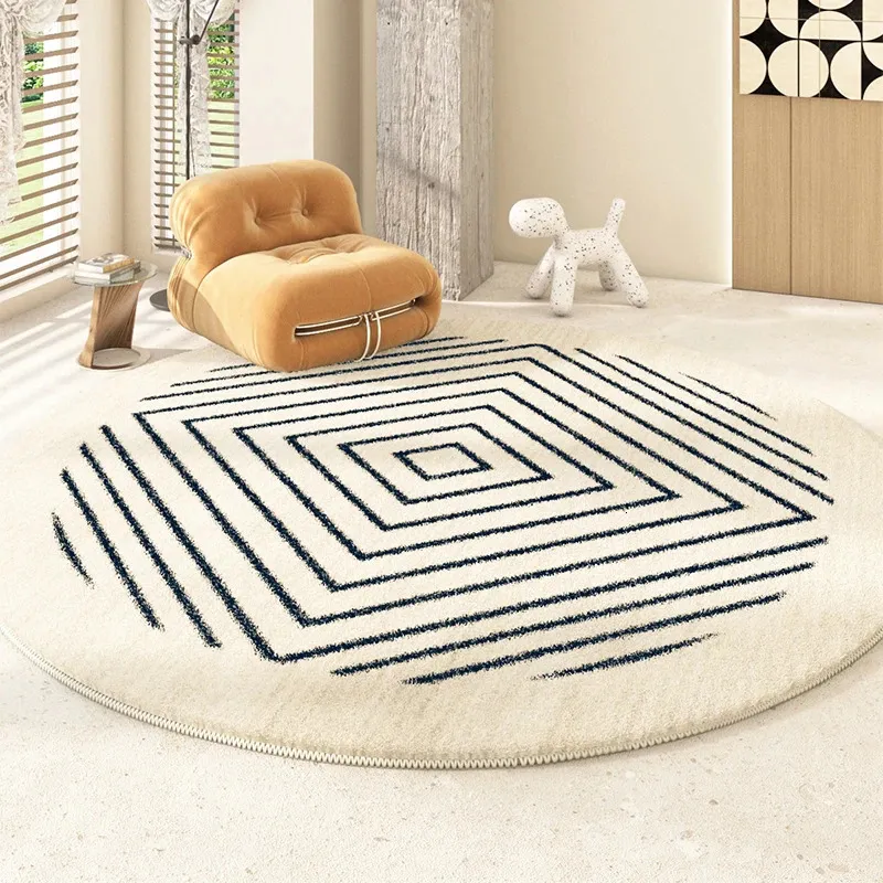 Tapijten Moderne Minimalistische Tapijten voor Slaapkamer Grote Woonkamer Decoratie Rond Tapijt Verdikte Antislipmat Thuis Pluche Lounge Tapijt 231207