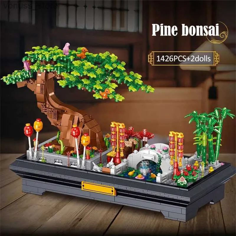 Blocs 1426 pièces Mini MOC ville bonsaï ornements blocs de construction amis décoration de la maison en pot plante chiffres briques jouet pour enfants cadeau R231208