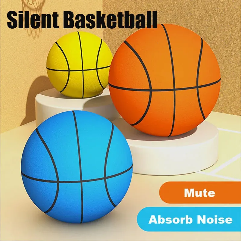 Aircraft Modle Silent Basketball Indoor Mute Pat Ball 24cm No 3 5 7 Soft Foam For Kids Adult 231207