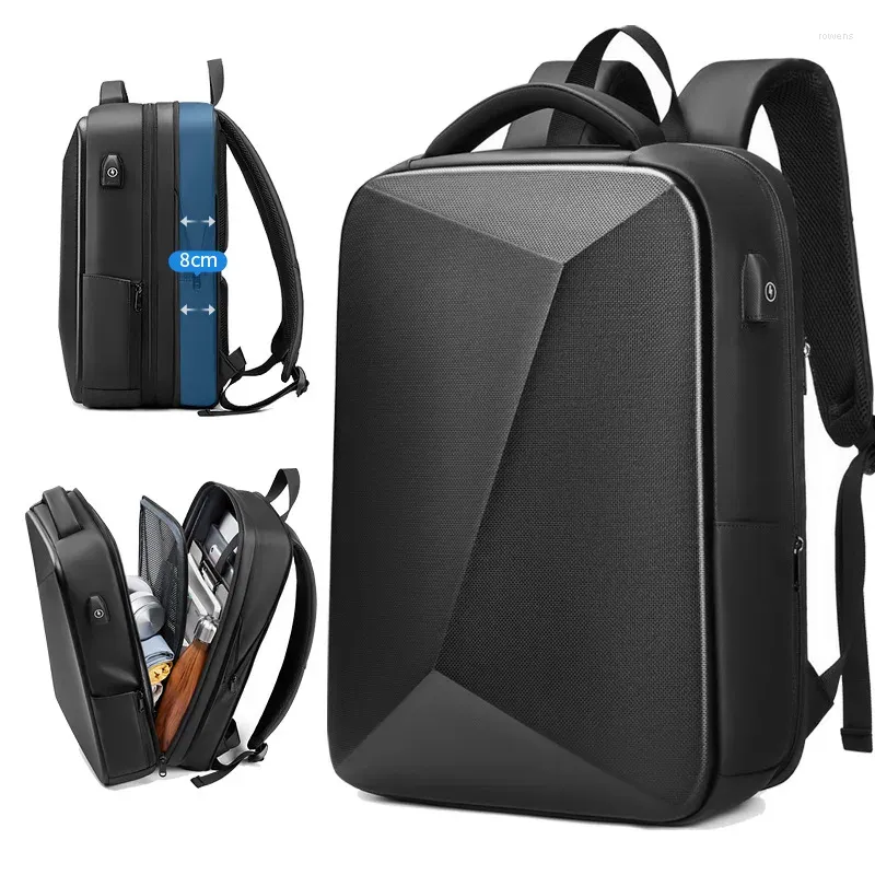 Backpack Expanded Design Men's EVA Waterproof Hard Shell Multi-layer Laptop Bag Anti-theft Gaming With USB Interface