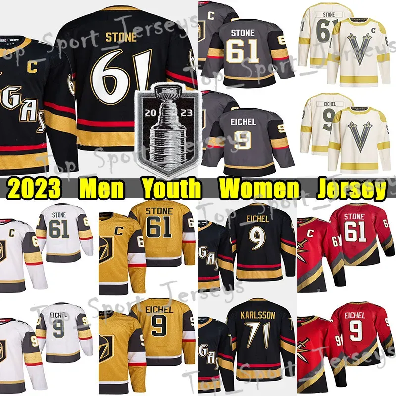 Mark #61 Stone 2024 Stanley Cup Final Hockey Jersey #81 Jonathan Marchessault #9 Jack Eichel Kessel Alex Pietrangelo William Karlsson Adin H