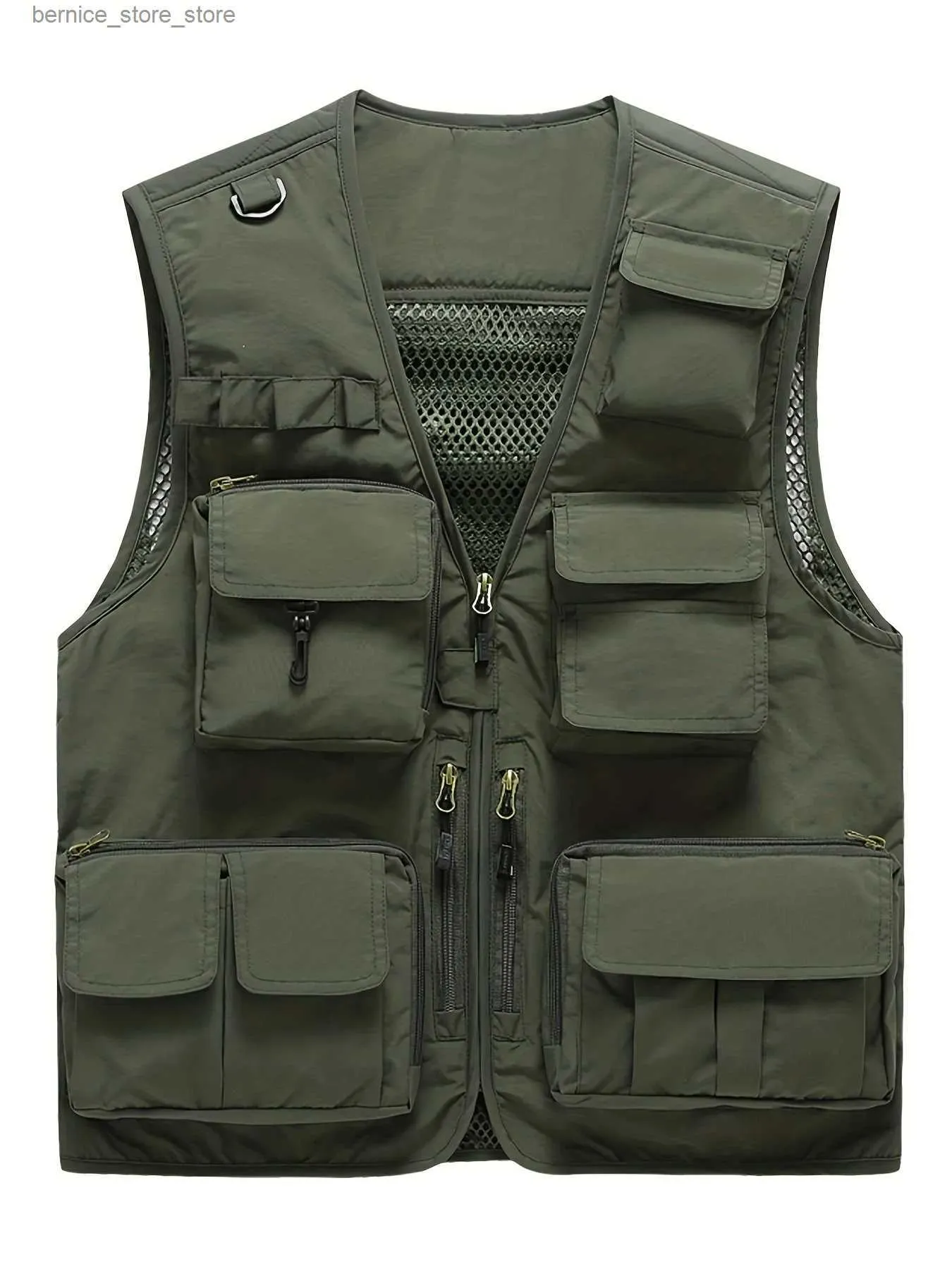 Gilet da uomo Gilet militare tattico da campeggio Abbigliamento da uomo Spedizione gratuita Lavoro Caccia Denim Multi-tasca UOMO Maglia Estate Moto Abbigliamento Q231208