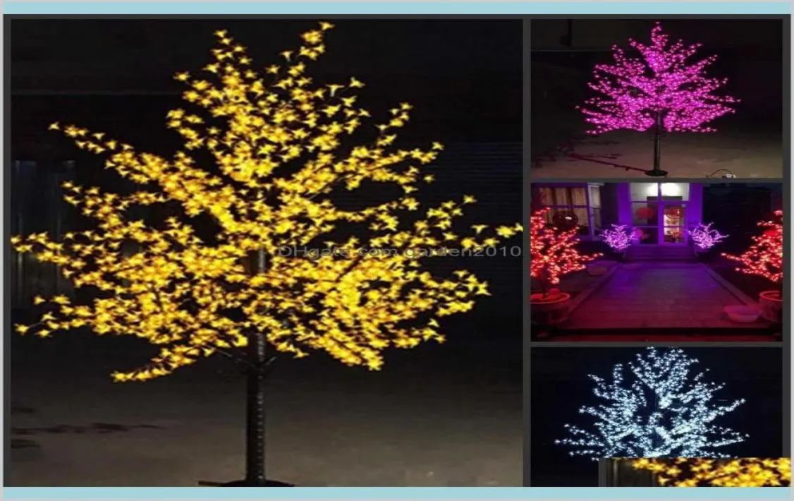 Décorations de Noël 2M 6Dot5Ft Hauteur LED Arbres de fleurs de cerisier artificiels Lumière 1152pcs Ampoules 17086334