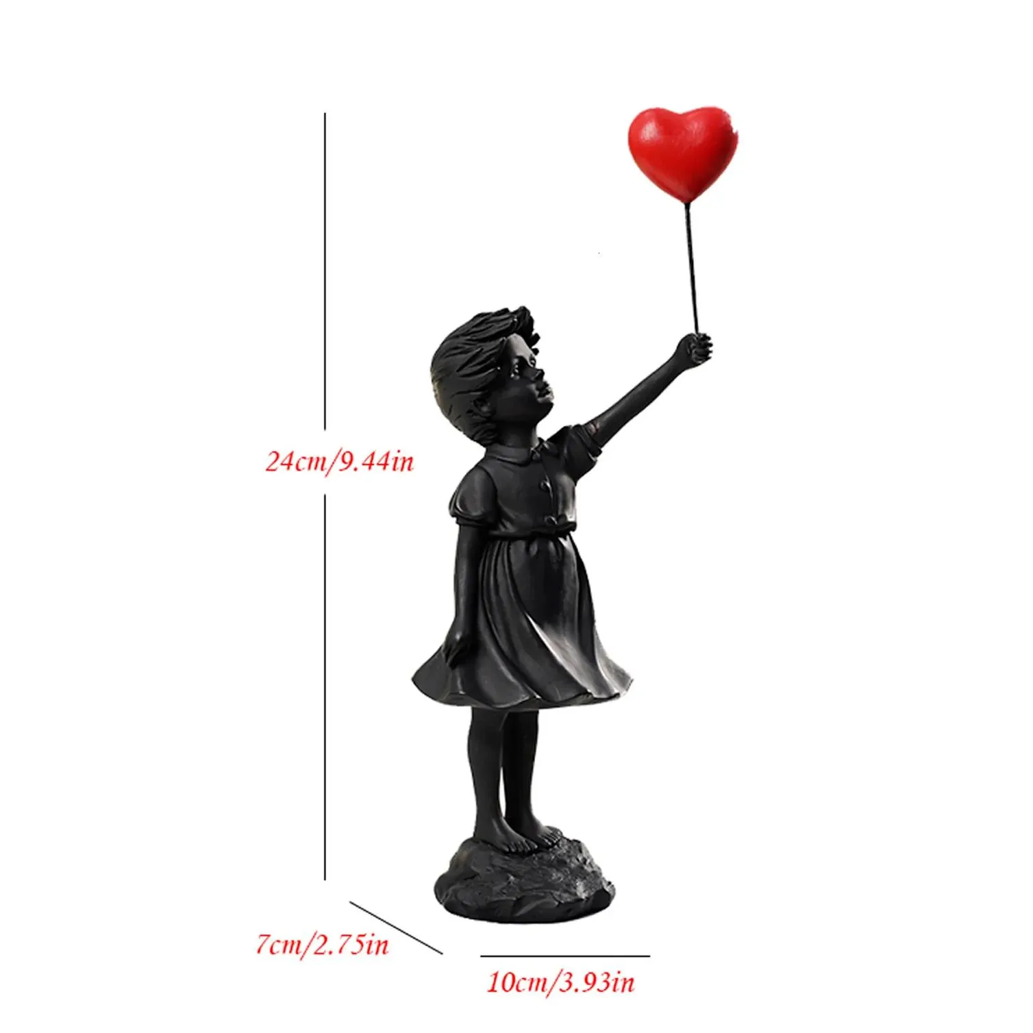 Decorative Objects Figurines Flying Balloon Girl Figurine Banksy Home Decor Modern Art Scpture Resin Figure Craft Ornament Collect Otol6