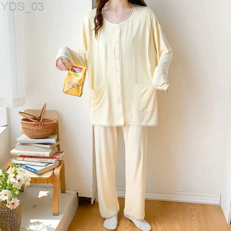 2024 Autumn Postpartum Woman Breastfeeding Clothes Set Long Sleeve