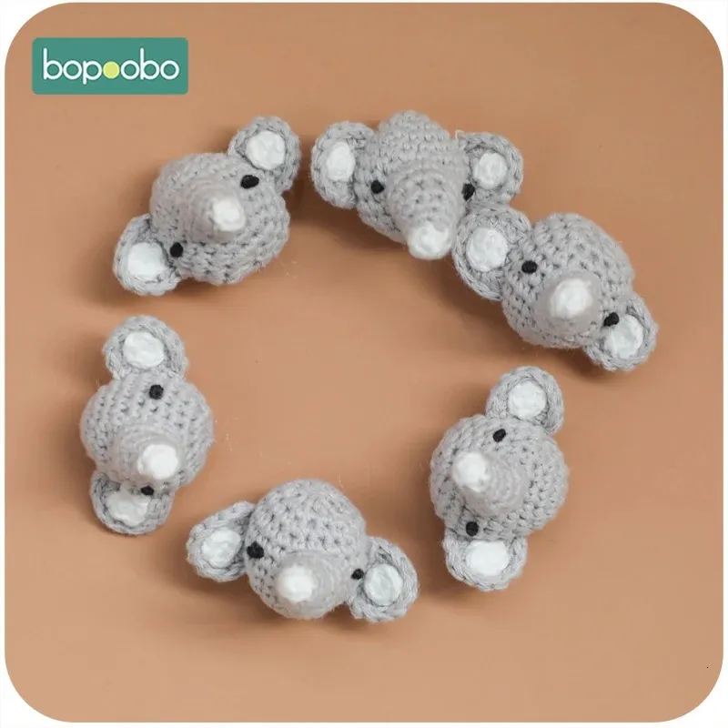 Tänder leksaker bopoobo 50pc baby ammande tandkanning kanin virkade pärlor tuggpärlor diy smycken ammande tillbehör gehaakte leksak baby teether 231208