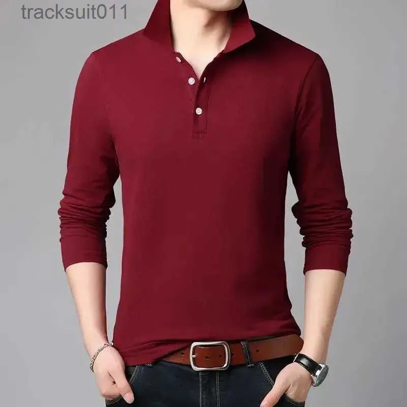 Männer T-Shirts Frühling Herbst Männer Baumwolle Lange SLE Shirts Streetwear Mode Kleidung Grundlegende Solide Vielseitige Neue Business Casual Tops L231208