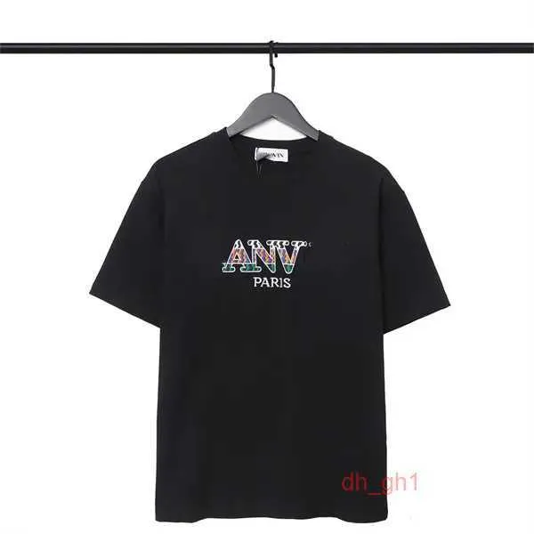 Lanvin Hoodie Erkek Tişörtleri En Kalite Lanvin Mens Angel T Shirt Kısa Kollu Palmiye Anti Kırışıklık Anti Kırış Moda Sıradan Erkekler Giyim Lanvins 6J08