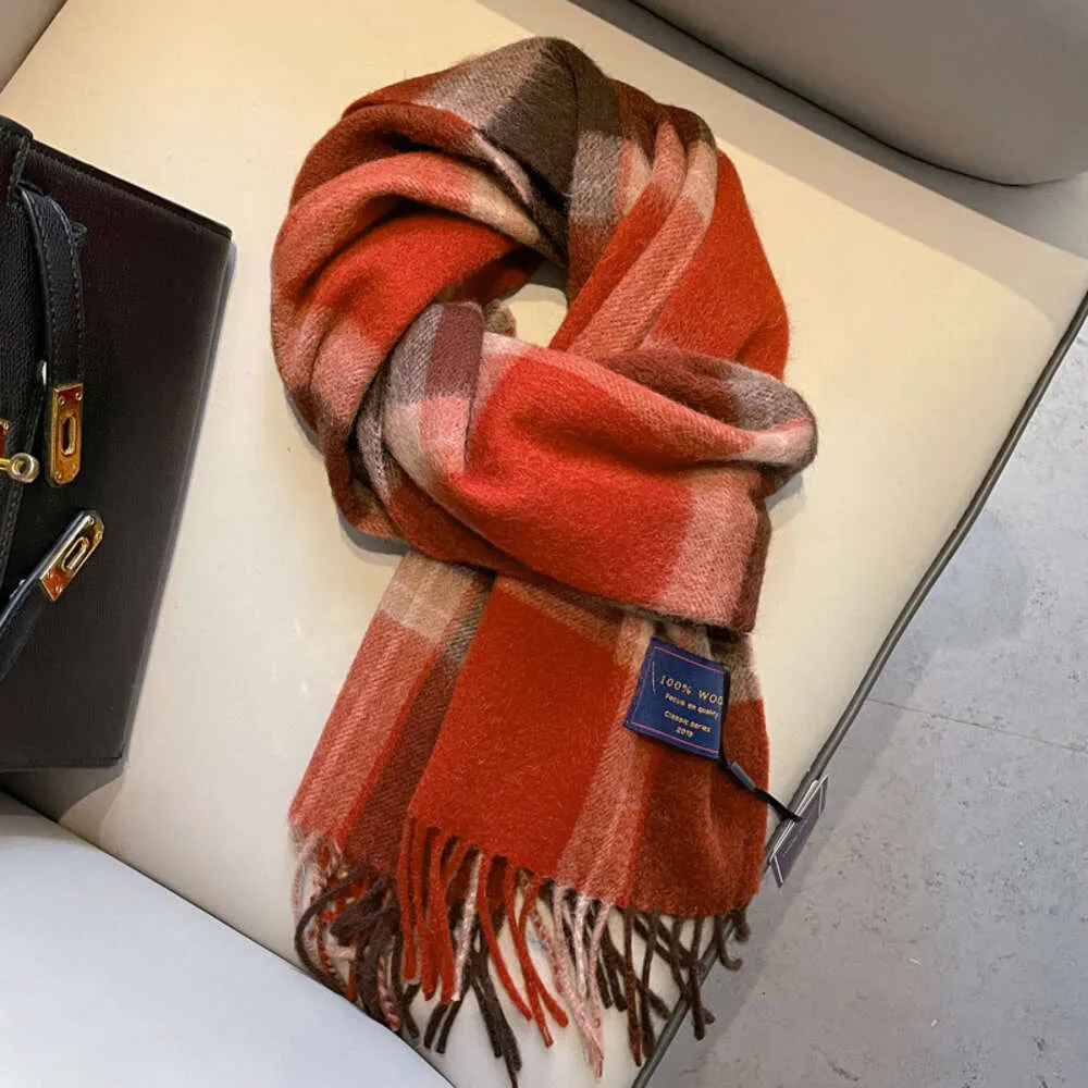 Britse klassieke 100% Australische wol geruite rode sjaal voor heren dames koppels herfst en winter warme kasjmier hals
