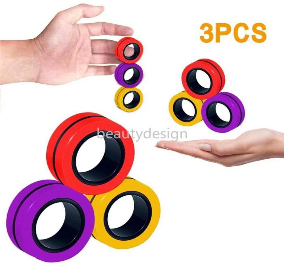 DHL配信抗不教の磁気リングUnzip Toy Party Phove Magic Tools Children Magnetic Ring Finger Spinner Adult Decompressio6227843