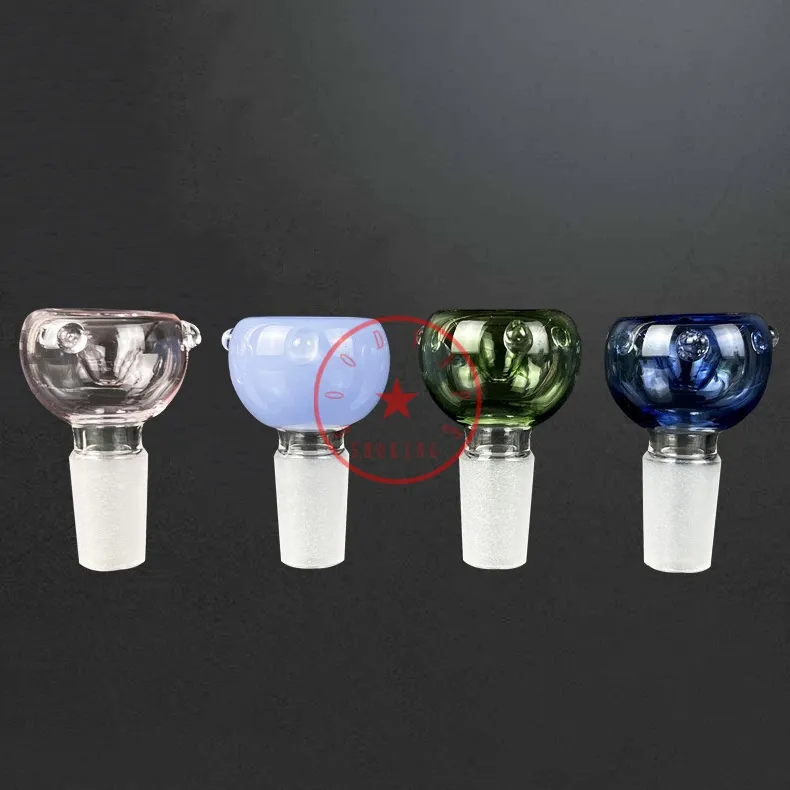 Latest Colorful Glass Smoking Portable Replaceable 14MM 18MM Male Joint Interface Bong Waterpipe Bubbler Point Handle Handpipe Herb Tobacco Bowl