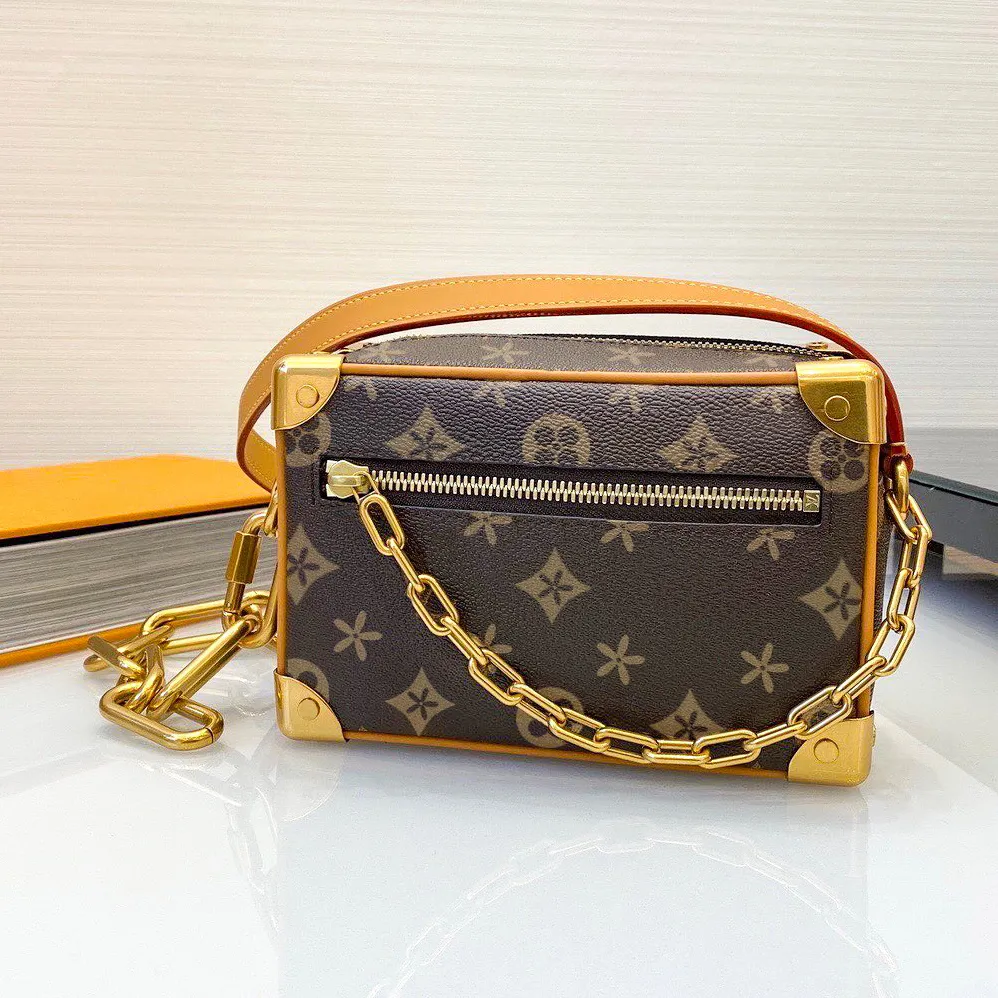 بني زهرة صغيرة جذع ناعم M44735 حقائب مصممة فاخرة Pochette Womens Mens Clutch Messenger Counte Count