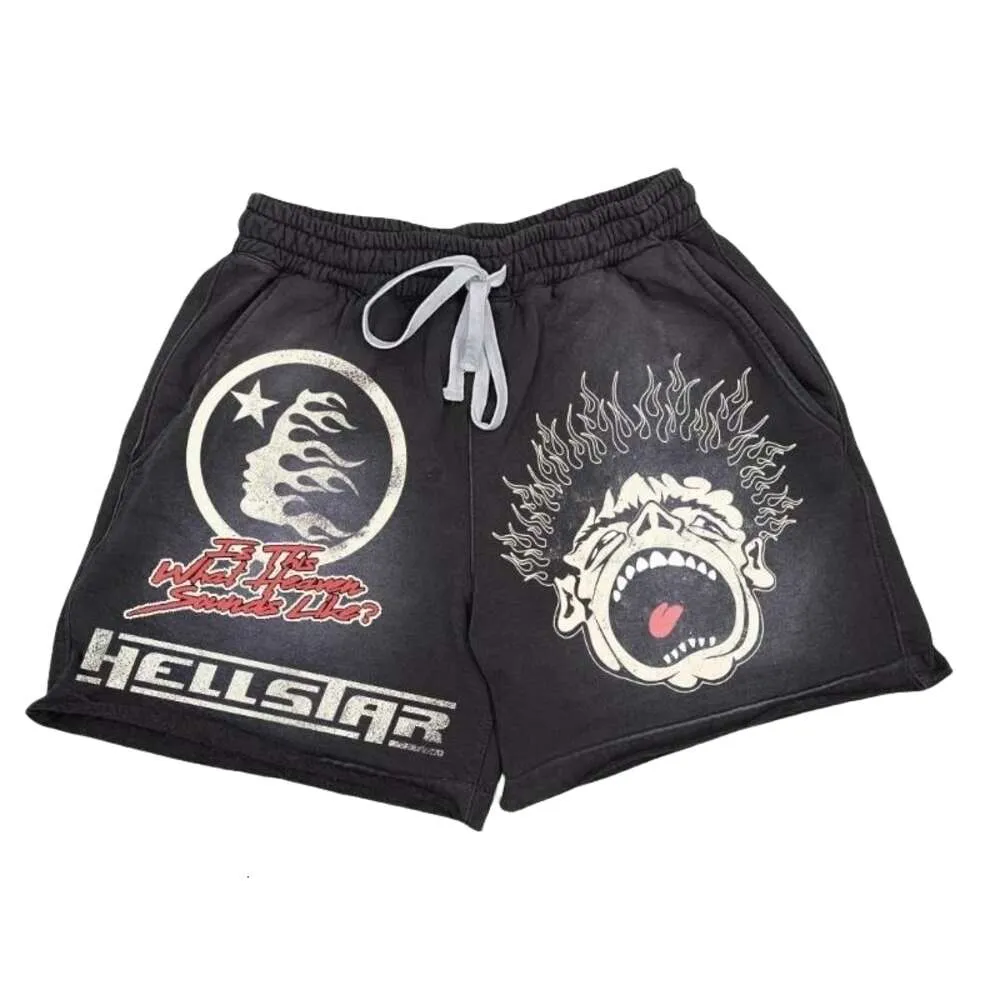 Designer Hellstar Short Pants Top Quality Mens Shorts Mens Shorts Låter som Heaven Män Kvinnor Drawstring Overdimensionerade byxor