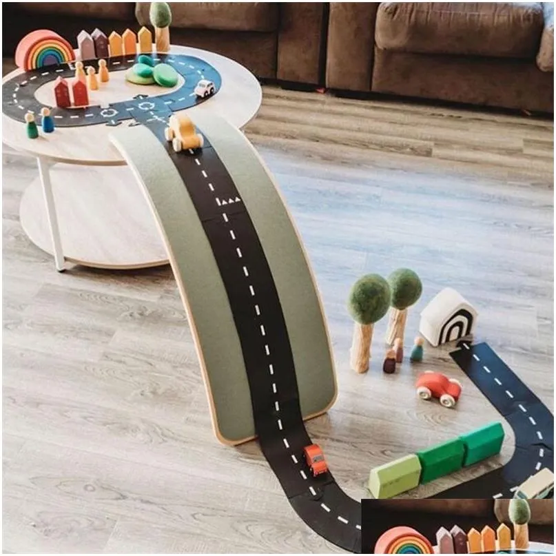 Tapis de jeu Couture voiture piste puzzle tapis construction d'autoroute PVC enfants tapis de jeu jouets éducatifs pour enfants jeux tapis Lj201113 D Dhrl7