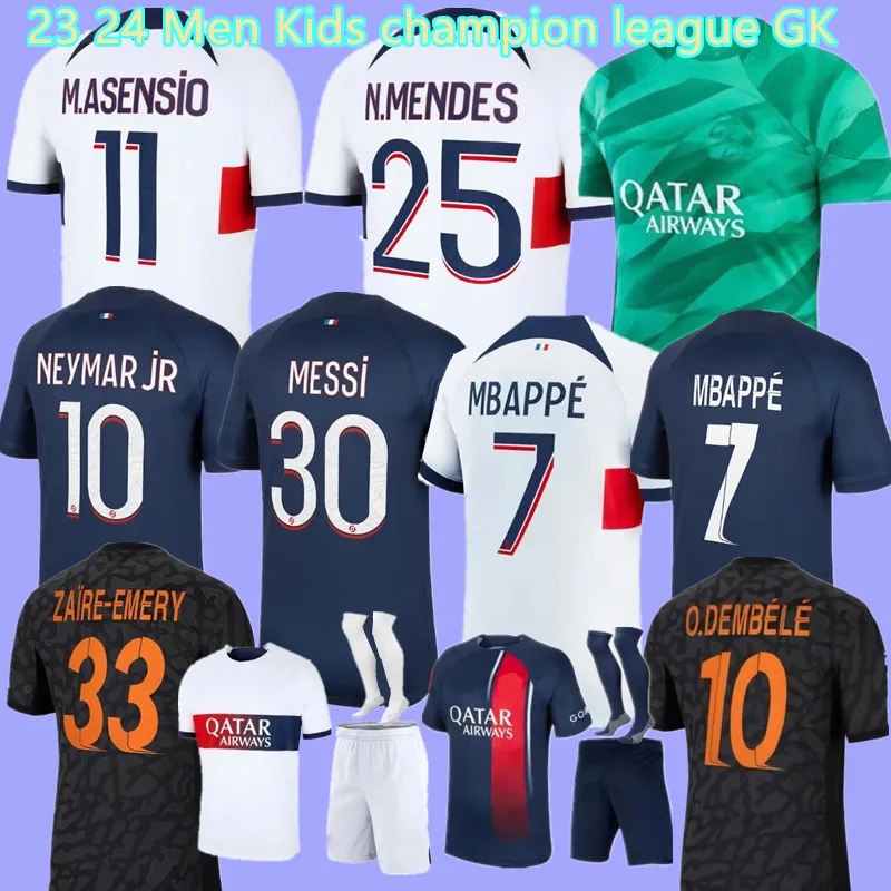 2023 2024 NOWOŚĆ MBAPPE SOCCER SOCCER Jerseys Kit G.Ramos O.Dembele Fabian French Draxler 23 24 sport