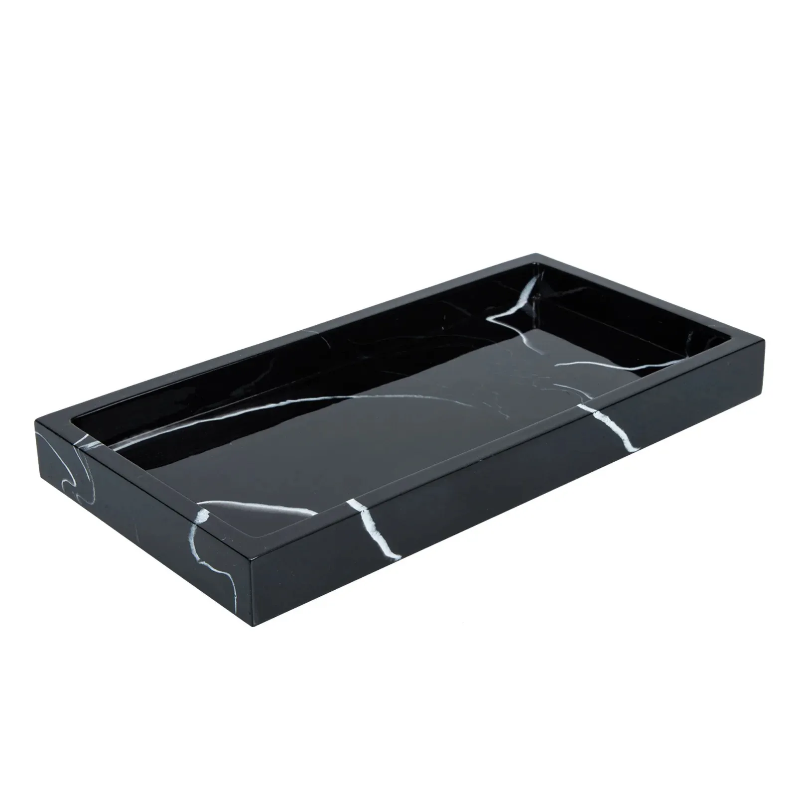 Förvaringslådor Hemorganisation Tray Marble Grain Key Entry Table Makeup Tray Badrum Panelen Lagringsbord Toalett Sundries 231208