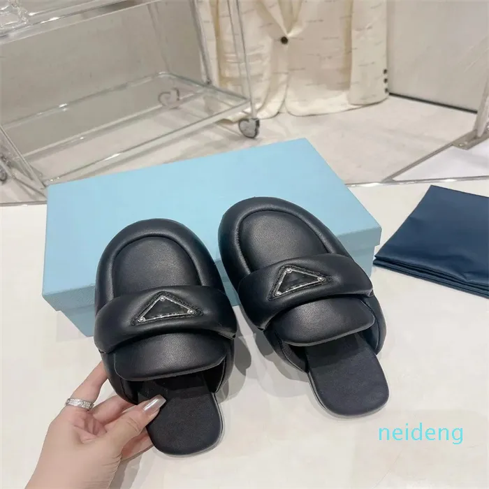 Fashion Dress slippers designer shoes women wedding party leather Muller shoes loafer flat Shoe business formal loafer social chunky