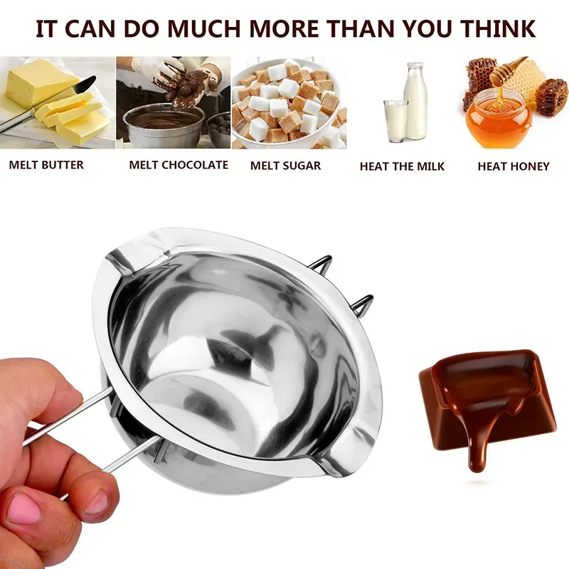 Stainless Steel Chocolate Melting Pot Double Boiler Milk Bowl Butter Candy Warmer Pastry Baking Tools 