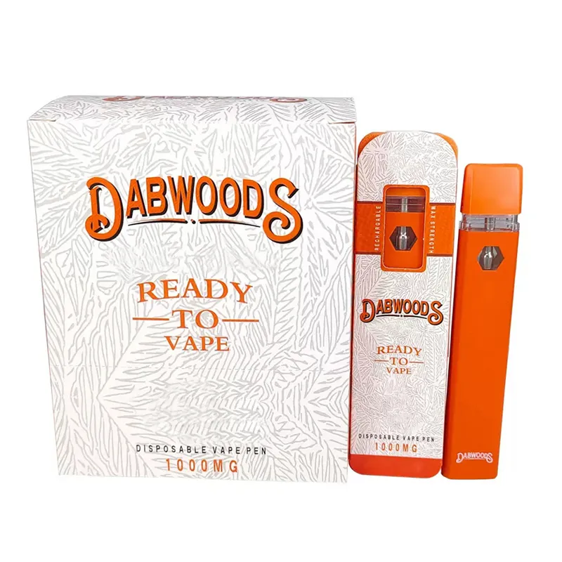 Dabwoods 1.0ml 1000mg使い捨ての蒸気ペン充電式eタバコ280mahバッテリー空の510蒸気装置ペンパッケージ10系統