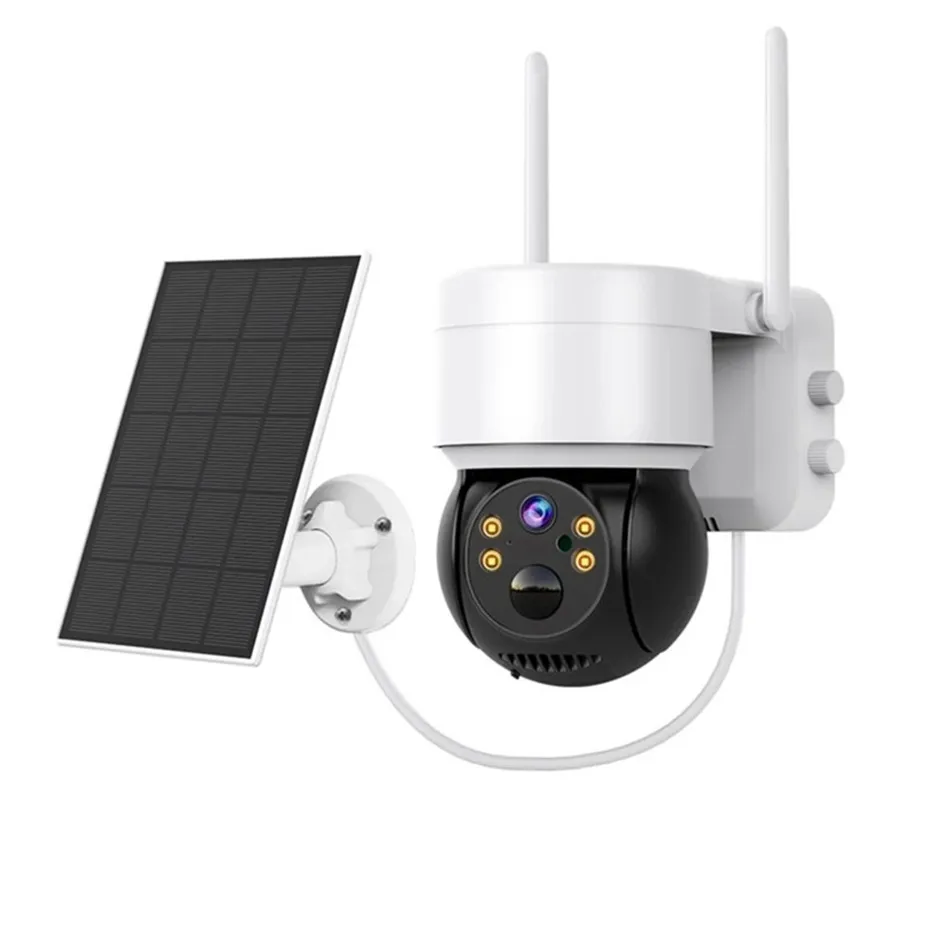 كاميرا شمسية WiFi في الهواء الطلق 4MP مع اللوحة الشمسية اللاسلكية المراقبة PTZ IP Cameras بطارية CCTV PIR الكشف البشري ICSEE Q6