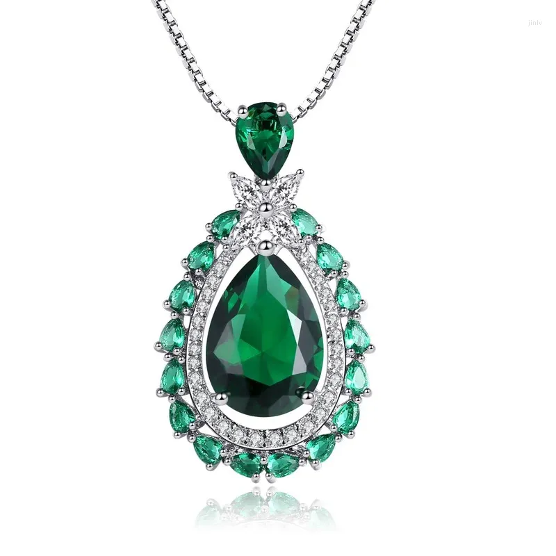 Collane con pendente 2023 Waterdrop a forma di verde smeraldo cristallo zircone per le donne Moda minimalista gioielli da sposa N178