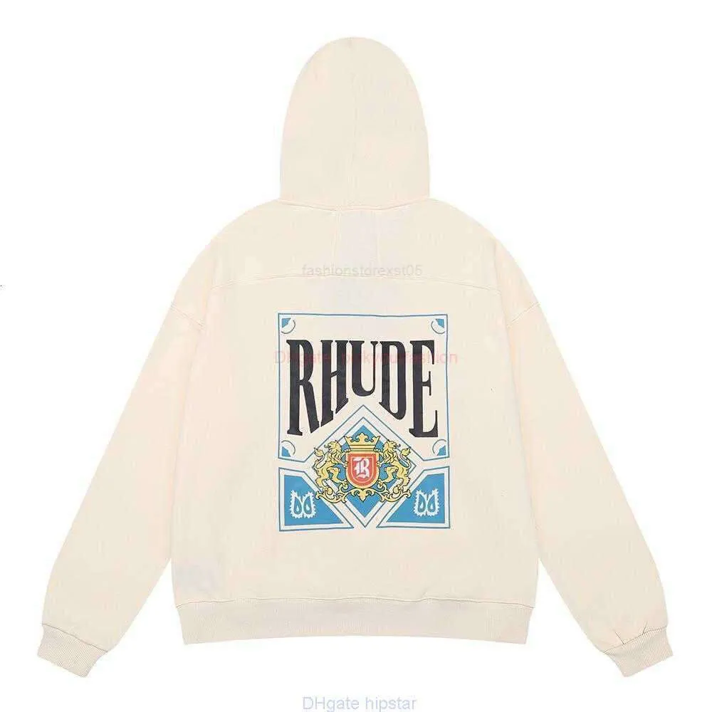 Sweats à capuche pour hommes Sweatshirts Vêtements de créateurs Hommes Petite Mode Rhude Carte à jouer Impression de haute qualité Coton Terry Sweat à capuche pour hommes Femmes Streetwear Pull Ja