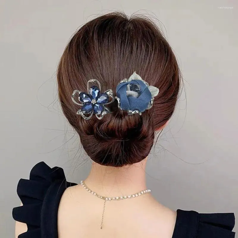 ヘアクリップクリスタルフラワーヘアピンパンメーカーツイストヘッドバンドレイジースタイリングヘアバンド女性ヘアスタイルスティックバンケットアクセサリー